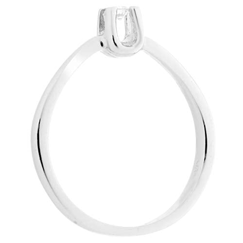 Orphelia Mujer 18 k (750) oro blanco redondo blanco diamante