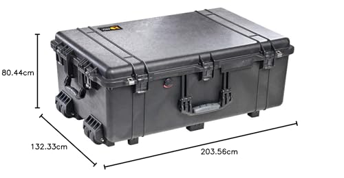 PELI 1650 Maleta Trolley para Equipos fotográficos y Drones, IP67 estanca e Impermeable al Polvo, 86L de Capacidad, Fabricada en Alemania, sin Espuma, Color Negro