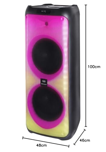 WeGeek Trevi XFEST XF 4100 Pro - Altavoz Amplificado de 300 W, Bluetooth, USB, AUX-IN, TWS, Luces de Efecto Llama de Fuego, Llama, Discolight