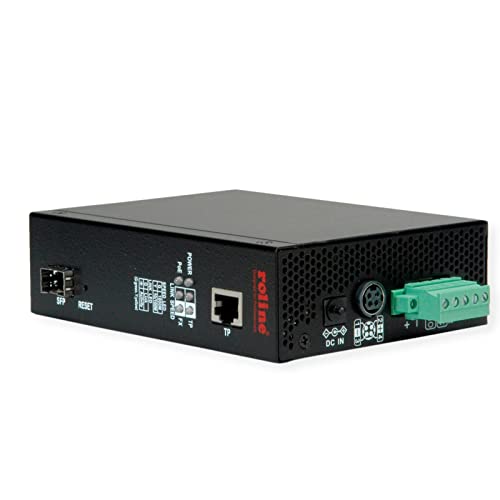 Roline Industrial Converter Gigabit Ethernet - Fibra de Doble Velocidad 100/1000, con función PoE