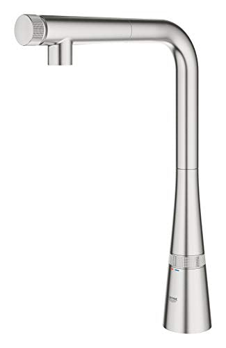 Grohe Zedra Smart Control L - grifo de cocina con Smartcontrol integrado, Supersteel (31593DC2)