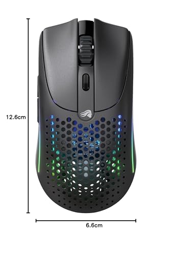 Glorious Gaming Model O 2 Wireless Ratón gaming inalámbrico - Híbrido 2,4 GHz y Bluetooth, 68g superligero, gran batería, sensor PPP 26K, RGB, ambidiestro, 6 botones, deslizadores de PTFE - Negro