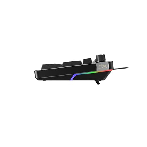 HyperX Alloy Rise - Teclado mecánico para juegos intercambiable en caliente, PC, sensor de luz ambiental, montaje en junta, interruptores lineales