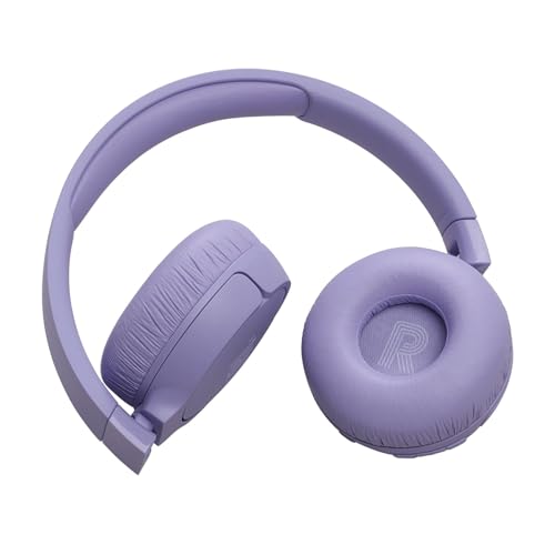 JBL Auriculares Tune 670 NC, auriculares supraaurales inalámbricos ligeros con cancelación de ruido adaptativa, Bluetooth y 70 horas de batería, violeta