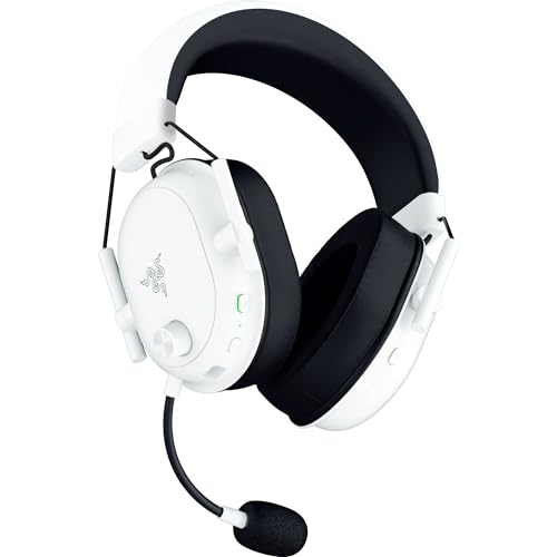 Razer Blackshark V2 Hyperspeed - PC Auriculares Inalámbricos para Juegos E-Sports Ligeros 280g (Micrófono de Banda Superancha, Diafragma Triforce 50mm, Espuma Aislante del Sonido, 70 Horas) Blanco