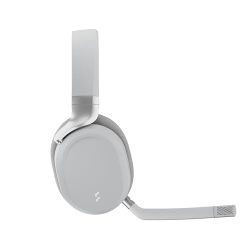 Fractal Design Scape Light - Auriculares inalámbricos para Gaming en PC - Micrófono Giratorio con Mute y antirruido - hasta 40 Horas de autonomía - Iluminación Ambiental configurable - Gris