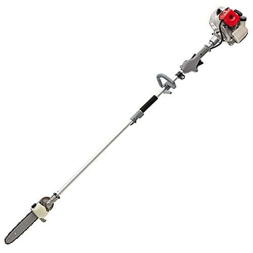 IKRA 73046710 Herramienta multifunción a Gasolina IBKH 33, 4en1: cortabordes, desbrozadora, Cortasetos telescópico y podadora de Altura, 900 W, Gris, Rojo y Negro