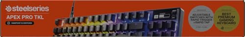 SteelSeries Apex Pro TKL Gen 3 - Teclado Mecanico Gaming - HyperMagnetic Interruptores OmniPoint 3.0 - Accionamiento Ajustable - Rapid Trigger - Preajustes - Rapid Tap - RGB - OLED - UK QWERTY