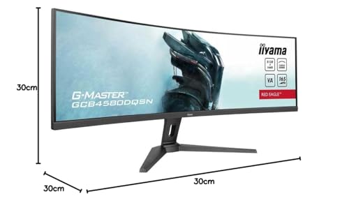 iiyama GCB4580DQSN-B1 44,5" DQHD Panel VA, Curvo Gaming 1500R, G-Master Red Eagle, 5120x1440, 165Hz, 450cd/m², 0,8ms MPRT, Altavoces, USB-C Dock (LAN, 90W PD), DisplayPort, 2X HDMI 2.1, KVM, USB3.2x3