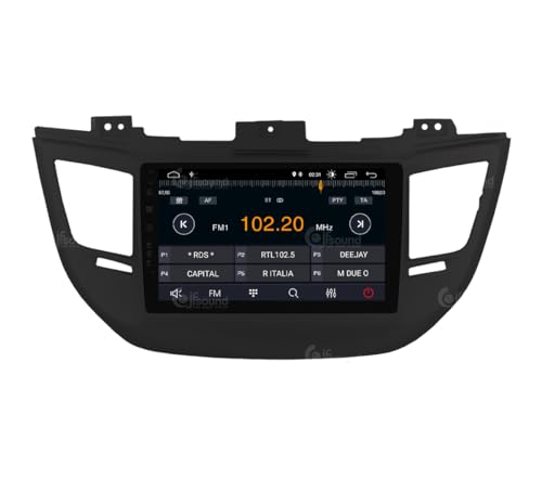 Radio de Coche para Hyundai Tucson Negro (con navegación, cámara de visión Trasera y Amplificador Kenwood de Serie) Android GPS Bluetooth WiFi USB Dab+ Touchscreen 9" 4core Carplay AndroidAuto