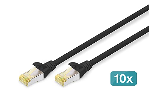 DIGITUS Juego de 10 Pulgadas - Armario de Red 12U Serie Soho Negro - Estante - regleta de enchufes - Panel de Conexiones de 8 Puertos - conmutador gigabit de 8 Puertos