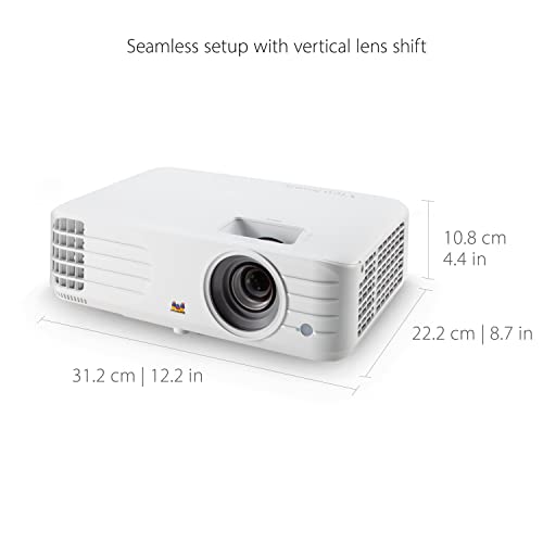ViewSonic PX701HD Proyector Full HD Home Cinema y Comercial (3500 lúmenes, 1080p, DLP, HDMI Dual, 3x entrada rápida, tecnología SuperColour, altavoces de 10W), blanco