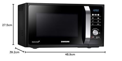 SAMSUNG MG23F301TCK/ET Microondas (Encimera, 23 l, 800 W, Botones, Giratorio, Retirable), Negro
