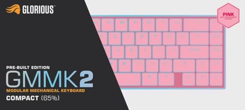 Glorious Gaming GMMK 2 Compact 65% - Teclado gaming mecánico, compacto TKL 65%, carcasa de aluminio, personalizable, keycaps dobles, switches Fox, RGB, distribuciones QWERTY estadounidense - Rosa