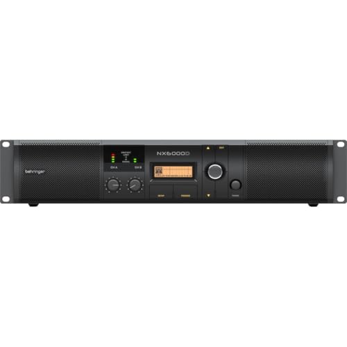 Behringer NX6000D Amplificador de potencia clase D ultraligero de 6000 vatios con control DSP y compensación de impedancia de altavoz SmartSense
