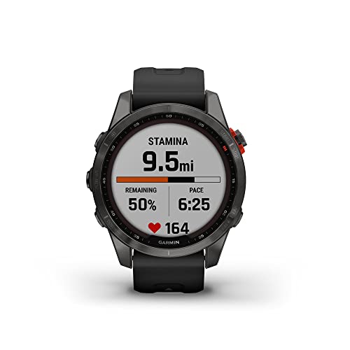 Garmin fēnix 7S Solar, Reloj GPS Multideporte con Carga Solar, Pantalla táctil, frecuencia cardíaca, mapas y música, Negro, Reacondicionado