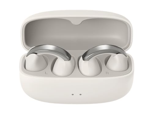 JVC Auriculares Inalámbricos Bluetooth | 24h de Batería y Carga Rápida | Oreja Abierta | Ligeros y Resistentes al Agua | Deportivos con IPX4 y Control Táctil - HA-NP1T Blanco