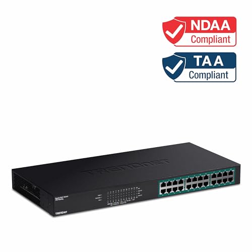 TRENDnet TPE-TG240g - Switch Gigabit PoE+ de 24 Puertos, no administrado, 10/100/1000 Mbps