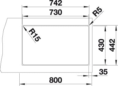 Blanco 526246 Fregadero de Cocina, Acero Inoxidable Dark, 700mm-ohne Armaturenbank
