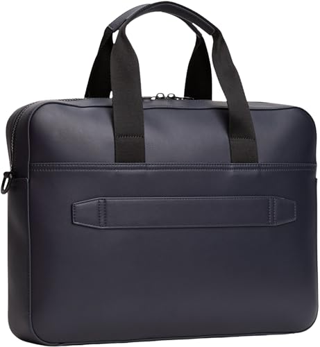 Tommy Hilfiger Maletín para portátil Hombre Foundation con correa para hombro, Azul (Space Blue), Talla Única