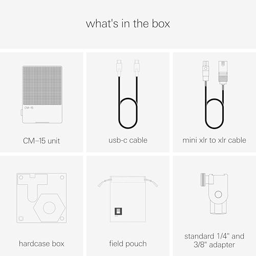 Teenage Engineering CM-15 Micrófono de Condensador de Estudio Portátil, Carga USB-C, Batería de 10 Horas, Salida de Línea Mini Jack de 3,5 mm, Alimentación Fantasma de 48V, Interruptor de Ganancia