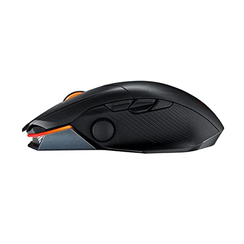 ASUS ROG Chakram X Origin - Ratón Gaming, Conectividad Triple 2.4GHz RF, Bluetooth y con Cable, Sensor de 36000 dpi, 11 Botones Programables, Joystick Desmontable, Cable Paracord, Negro