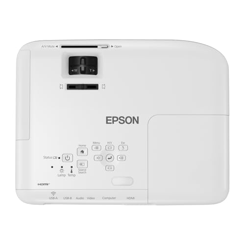 Epson EB-W06 - Proyector 3LCD (relación de contraste 16.000:1, luz blanca y en color, 3700 lúmenes, con altavoces)