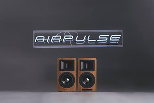 EDIFIER AIRPULSE A80 - Sistema de altavoces de estantería 2.0 (100 W) con Bluetooth V5.0 (aptX), tweeter de bocina de cinta para agudos precisos y claros, posibilidades de conexión versátiles, incluye