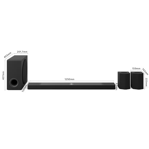 LG S95TR - Barra de Sonido Inteligente, 810W, 9.1.5 Canales, Sonido Envolvente Dolby Atmos y DTS, Amplia Conectividad, Bluetooth, USB, Entrada Óptica, Negro
