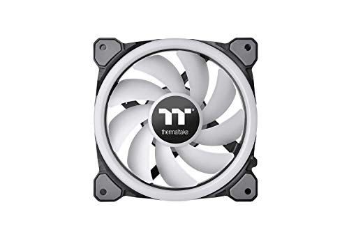 Thermaltake Riing Trio 12 LED RGB - Pack de 3 ventiladores para PC, color negro