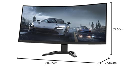 Lenovo G34w-30 - Monitor Gaming Curvo con EyeSafe, 34'' UWQHD (VA, 170Hz (OD), 0.5ms MPRT, HDMI+DP, Cable DP, FreeSync, Altavoces) Ajuste de inclinación/altura - Negro
