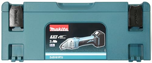Makita batería Tijeras de hojalatero (18,0 V, en MAKPAC con 2 baterías 4,0 Ah + Cargador, DJS161RTJ 280 wattsW, 18 voltsV