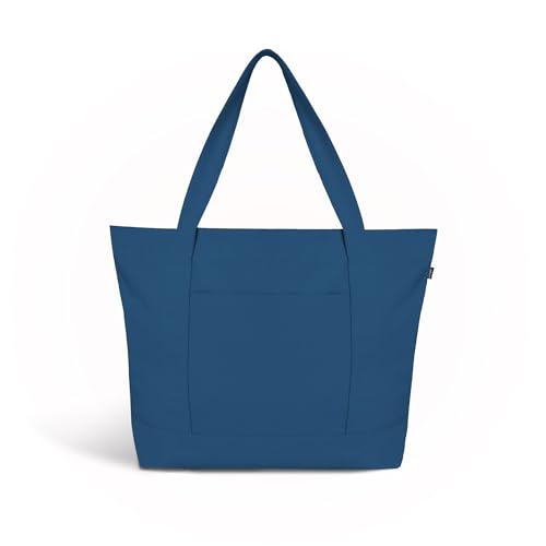 Ecoright Große Canvas Tote Bag Für Frauen Mit Reißverschluss & Innentasche, 100% Bio-baumwolle Reisenthel Shopper