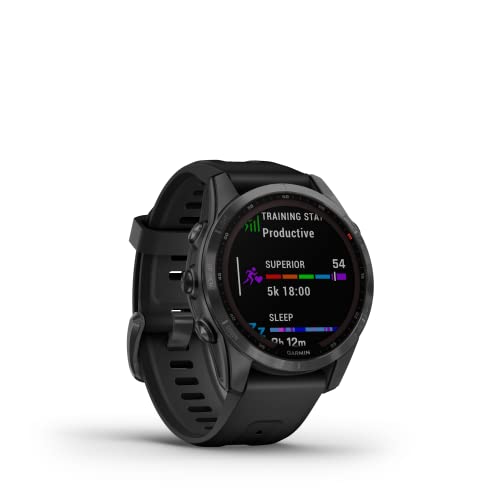 Garmin fēnix 7S Solar, Reloj GPS Multideporte con Carga Solar, Pantalla táctil, frecuencia cardíaca, mapas y música, Negro, Reacondicionado