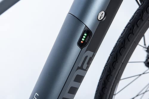 Moma Bikes E-ROAD28, Full Shimano Altus 8v, Frenos de Disco Hidráulicos, Batería Litio Samsung integrada y Extraible de 36V 10Ah