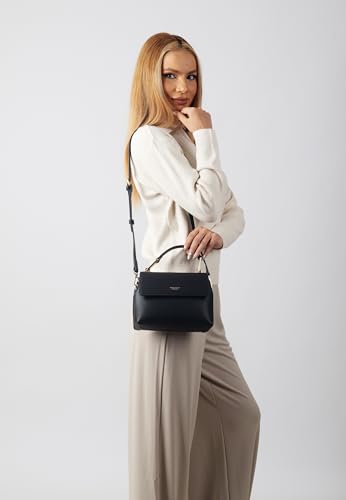 Carlheim, Gotland Genuine Leather collection, Grace Genuine Leather Handbag (Black)