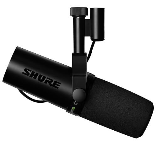 Shure SM7dB Micrófono dinámico para retransmisiones, podcasts y grabación, Amplio Rango de Frecuencias, Sonido cálido y Suave, construcción sólida, Paravientos Desmontable - Negro
