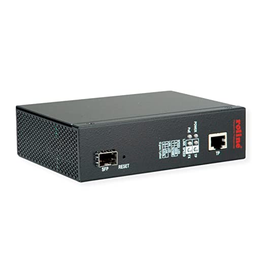 Roline Industrial Converter Gigabit Ethernet - Fibra de Doble Velocidad 100/1000, con función PoE