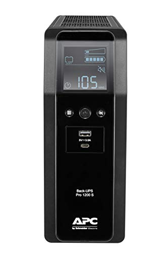 APC – Back UPS PRO by Schneider Electric - BR1200SI - UPS 1200VA (8 salidas IEC, Interfaz LCD, salida de onda senoidal pura)