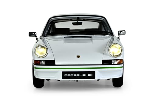 IXO Colecciones 1:8 IXO Porsche 911 RS 2.7 Blanco/Verde - modelismo, maquetas, Kit de construcción, Kit de maquetas, 713 Piezas, Kit de construcción de Coches