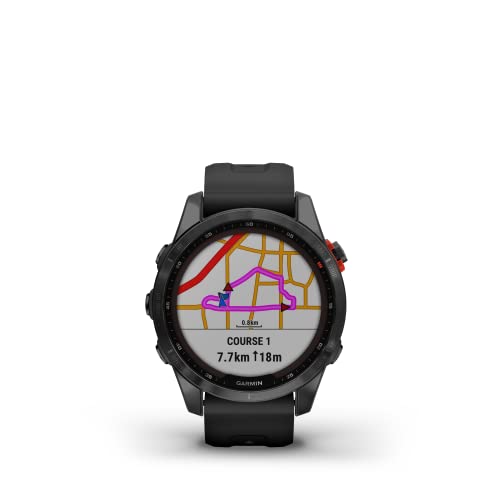 Garmin fēnix 7S Solar, Reloj GPS Multideporte con Carga Solar, Pantalla táctil, frecuencia cardíaca, mapas y música, Negro, Reacondicionado