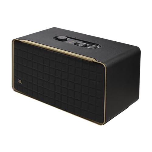 JBL Authentics 500, altavoz inteligente conectado de alta fidelidad, con WiFi, Bluetooth y asistente de voz, Dolby Atmos, diseño retro, negro