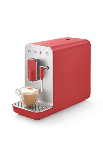 SMEG BCC02RDMEU Cafetera automática compacta con función vapor, color rojo mate