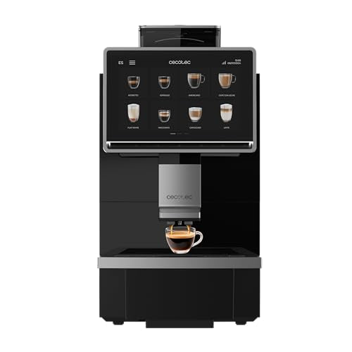 Cecotec Cafetera Superautomática Comercial Cremmaet Coffice. 2900W, Pantalla Táctil, Molido Uniforme, 1 Molinillo, 26 Bebidas, Depósito de Café en Grano 1Kg, Depósito de Agua de 2L