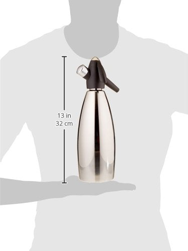 ISI Sifón soda Seltz Bartender Cocktail acero inoxidable lt.1,0
