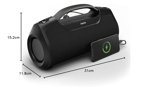 Hama | Altavoz portátil Bluetooth con Sonido Potente 60 W, Resistente al Agua IPX6, batería 12 h, Bluetooth, AUX y USB‑C