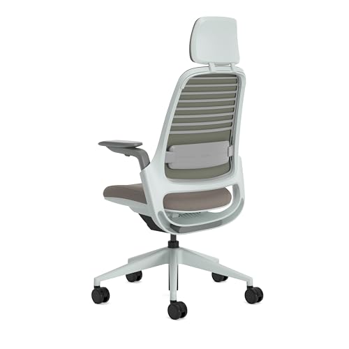 Steelcase Series 1, Silla de Oficina ergonómica con sujeción Lumbar, Brazos 4D y reposa Cabeza Regulables, Respaldo de Malla Trufa
