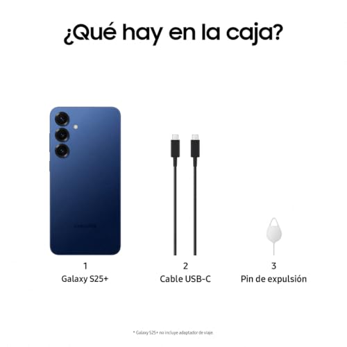 Samsung Galaxy S25+ 512GB Teléfono Móvil con IA, Galaxy AI, 12GB RAM, Cámara 50MP, Dual SIM, IP68, Garantía del Fabricante 3 Años + 1 Año Extra, Color Azul Marino (Versión Española)