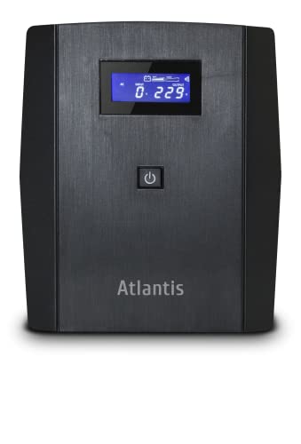 Atlantis OnePower 1200, UPS Line Interactive 1200VA/700W, AVR, Onda Pseudosinusoidal, 3 Tomas IEC+2 enchufes Schuko, 2 Pilas 12 V 7Ah