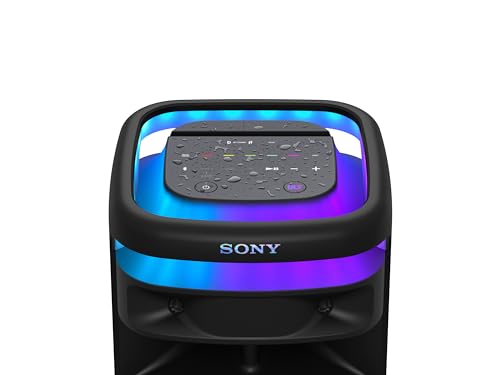 Sony ULT TOWER 10, Altavoz bluetooth para fiestas con ULT POWER SOUND y Deep Bass, altavoces X-Balanced, iluminación LED 360, funciones para fiestas, micrófono inalámbrico, portátil, ruedas giratorias